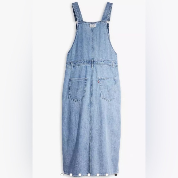 NEW LEVI’S - Overall Midi Dress / Utility Style in Medium Wash - Picture 7 of 12